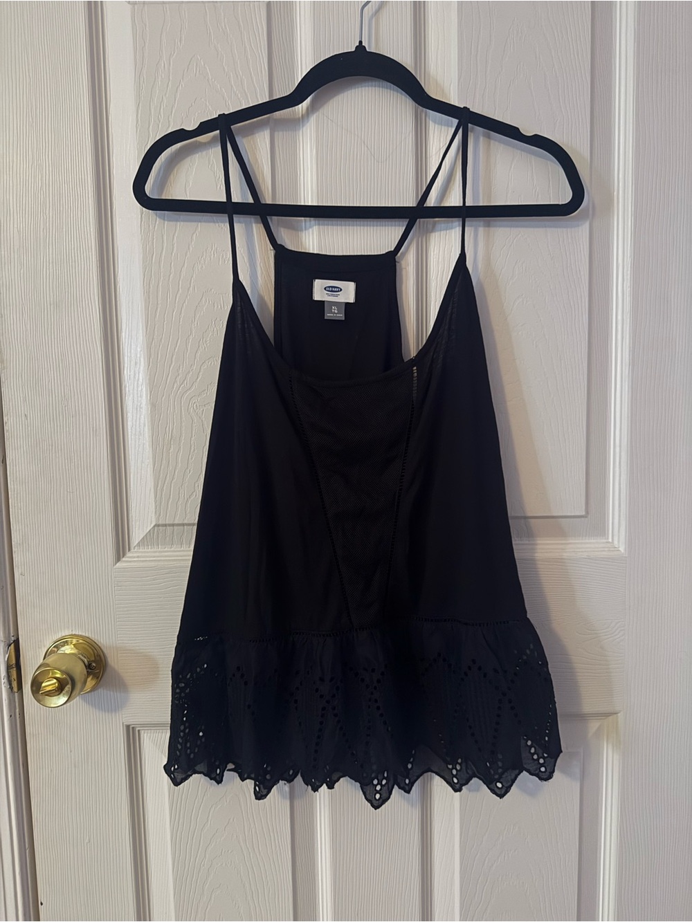 Old Navy Black Lace Hem Camisole XL Like New